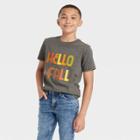 Boys' 'hello Fall' Short Sleeve Graphic T-shirt - Cat & Jack Charcoal Heather