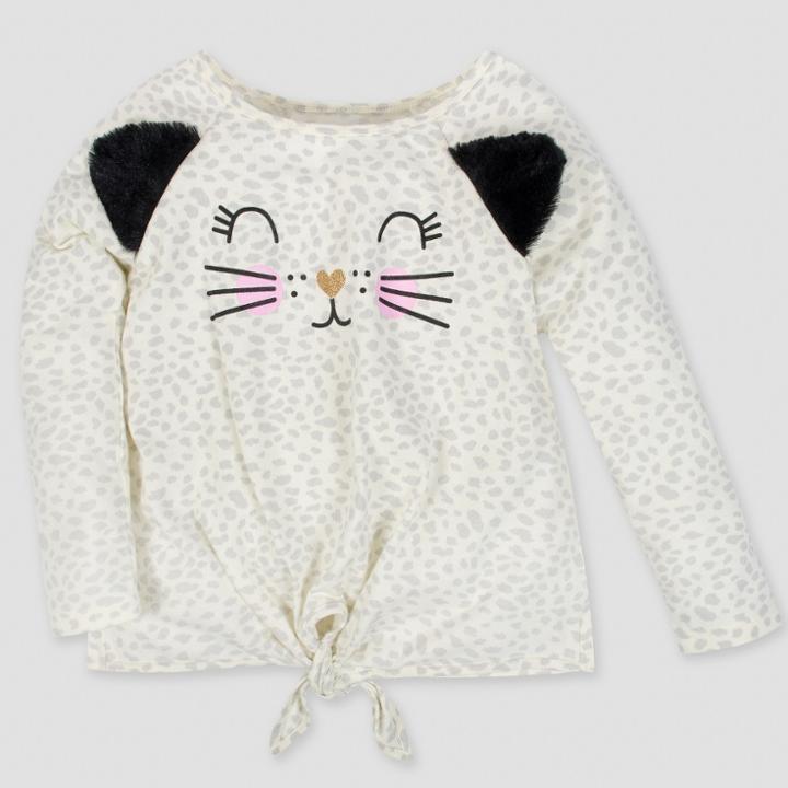 Gerber Baby Girls' Long Sleeve Leopard Spot Top - Gray
