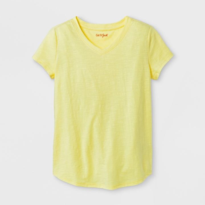 Girls' Short Sleeve V-neck T-shirt - Cat & Jack Yellow