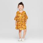 Toddler Girls' Short Sleeve Fox A-line Dress - Genuine Kids From Oshkosh Zesty Gold