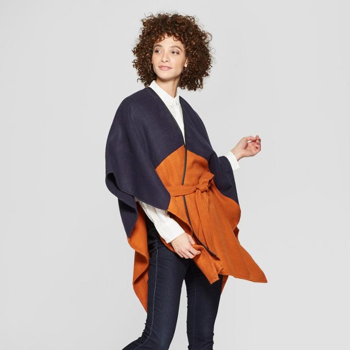 A New Day Women's Belted Ruana Scarf - Universal Thread Navy (blue)