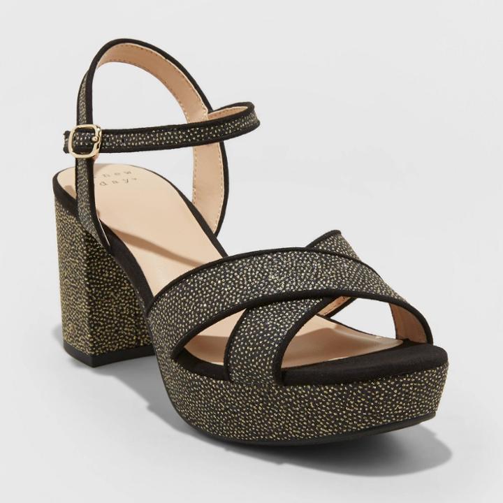 Women's Gabriella Mid Heel Platform Pumps - A New Day Gold