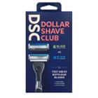 Dollar Shave Club Men's Razor Test Drive Starter Set - 1 Handle + 1 6-blade Cartridge + 1 4-blade Cartridge