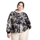 Women's Plus Size Marble Print High-low Sweatshirt - Rachel Comey X Target Black