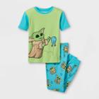 Boys' Star Wars Baby Yoda 2pc Snug Fit Pajama Set - Green/blue