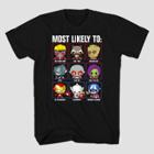 Boys' Marvel 'most Likely To' Short Sleeve Graphic T-shirt - Black