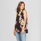 Women's Floral Pleat Front Shell - Spenser Jeremy - Black