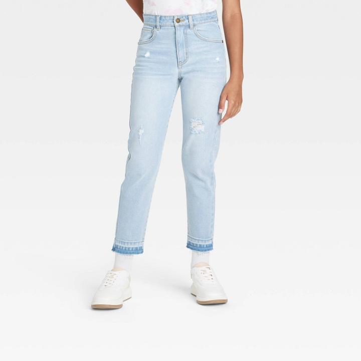Girls' Mid-rise Girlfriend Jeans - Art Class Light Wash
