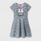 Girls' Minnie Mouse Skater Dresses - Heather Gray - Xl (14-16), Size: