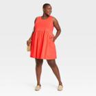 Women's Plus Size Sleeveless Babydoll Dress - Universal Thread Coral