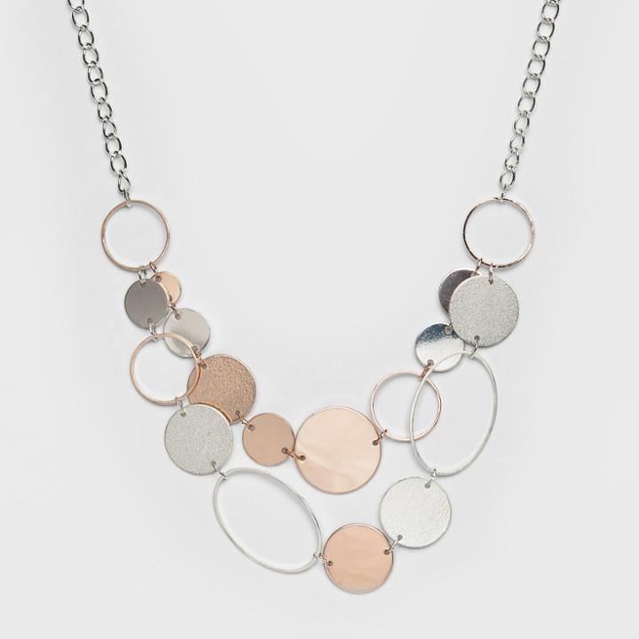 Discs And Wire Circles Short Necklace - A New Day,