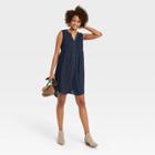 Women's Sleeveless Smocked Button-down Dress - Knox Rose Navy