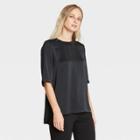 Women's Elbow Sleeve Silky Top - Who What Wear Black