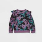 Toddler Girls' Ruffle Sweatshirt - Art Class Teal