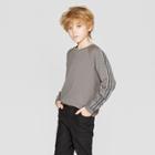 Boys' Long Sleeve Raglan Split Hem T-shirt - Art Class Black