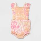 Baby Girls' Tie-dye Ruffle Romper - Cat & Jack Pink Newborn