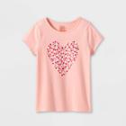 Girls' Adaptive Valentines Day Short Sleeve T-shirt - Cat & Jack Pink