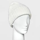Women's Ribbed Beanie - A New Day Cream, Ivory