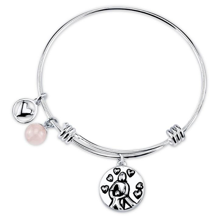 Distributed By Target Women's Stainless Steel Mother And Child Expandable Bracelet - Silver (8),