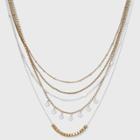 Cube Beads And Disc Layered Necklace - Universal Thread