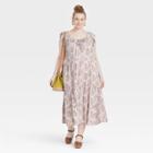 Women's Plus Size Ruffle Sleeveless Tiered Dress - Universal Thread Off-white Floral