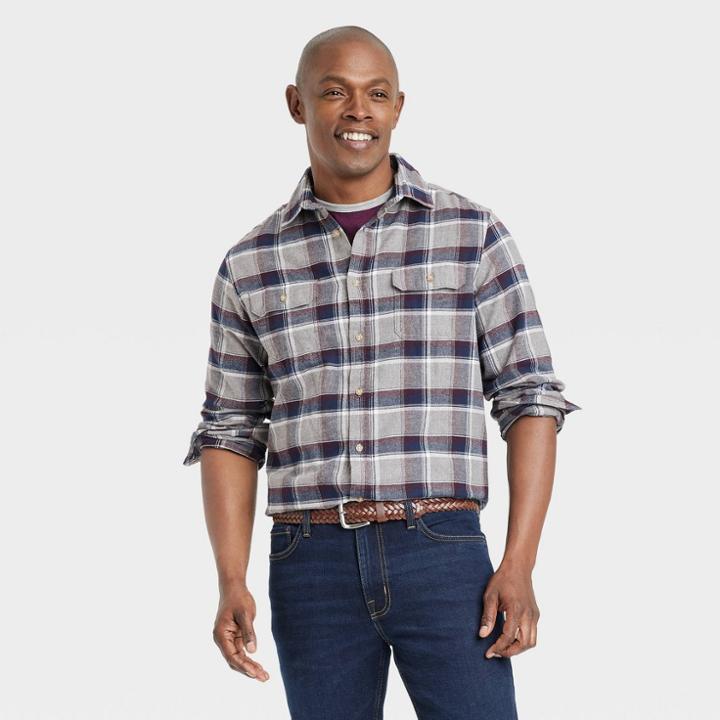 Men's Midweight Flannel Button-down Shirt - Goodfellow & Co