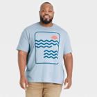Men's Big & Tall Short Sleeve Graphic T-shirt - Goodfellow & Co Light Blue/shapes