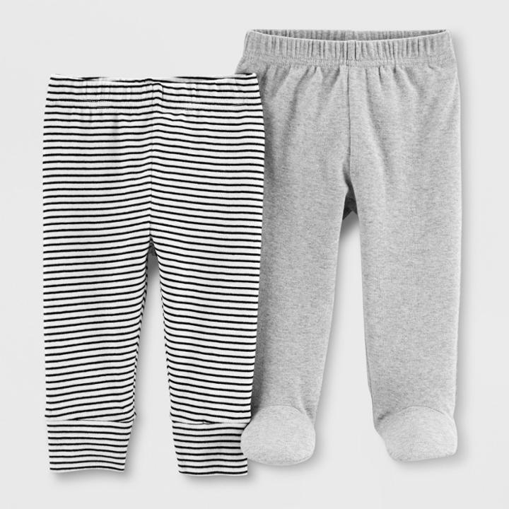 Baby 2pk Leggings - Just One You Made By Carter's Gray/white 6m, Kids Unisex