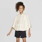 Girls' Hooded Poncho - Art Class White