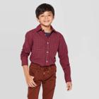 Boys' Long Sleeve Button-down Shirt - Cat & Jack Red/navy L, Boy's, Size: Large, Red Blue