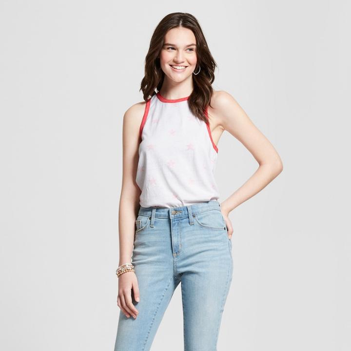 Women's Stars Print Tank Top - Modern Lux (juniors') White