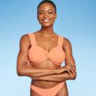 Juniors' Textured Twist-front Bralette Bikini Top - Xhilaration Melon Orange D/dd Cup