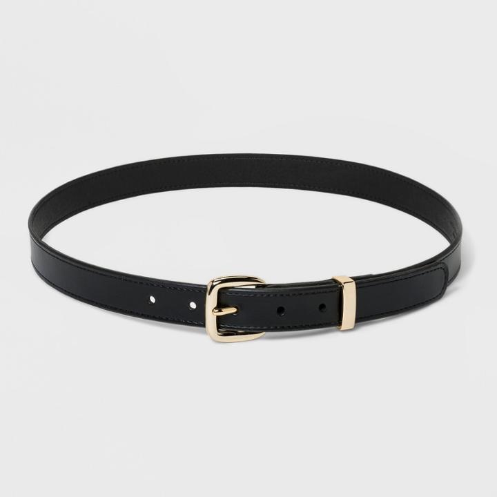 Women's Plus Size Metal Loop Trouser Belt - Ava & Viv Black