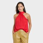Women's Satin Halter Top - A New Day Red