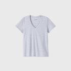Women's Striped Short Sleeve V-neck T-shirt - Universal Thread Blue/white