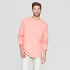 Men's Regular Fit Long Sleeve Garment Dye Pocket T-shirt - Goodfellow & Co Coral Bay