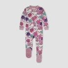 Burt's Bees Baby Baby Girls' Floral Snug Fit Footed Pajama - Purple