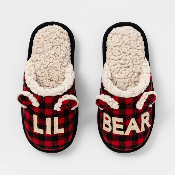 Kids' Family Sleep Lil Bear Slide Slippers - Wondershop Red