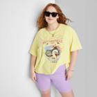 Women's Plus Size Ascot + Hart Vintage Motorcycle Short Sleeve Graphic T-shirt - Yellow