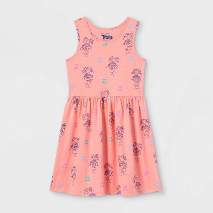 Universal Girls' Trolls Poppy A-line Tank Dress - Orange