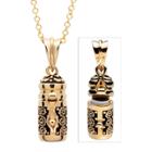 Distributed By Target Women's Gold Plated Prayer Keeper Antiqued Capsule Pendant - Gold