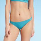 Women's Sustainably Made Ribbed Cheeky Bikini Bottom - Xhilaration Blue