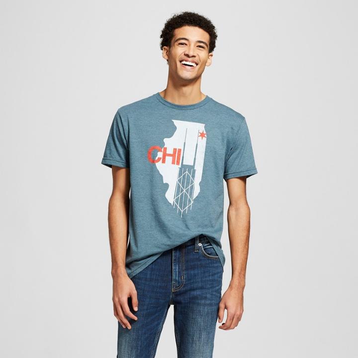 Men's Short Sleeve Chi Graphic T-shirt - Awake Navy