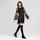 Women's Long Sleeve Lace Dress - Alison Andrews Black