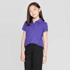 Petitegirls' Short Sleeve Pique Uniform Polo Shirt - Cat & Jack Purple S, Girl's,