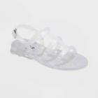 Girls' Larkin Glitter Slide Sandals - Art Class Clear 13, Brown/silver