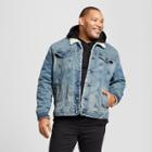 Men's Big & Tall Trucker Jean Jacket With Sherpa Lining - Goodfellow & Co Rinse Wash