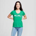 Petitewomen's St. Patrick's Day Clover Printed Short Sleeve V-neck Graphic T-shirt - Grayson Threads (juniors') - Green