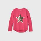 Girls' Long Sleeve Flip Sequin Star T-shirt - Cat & Jack Pink