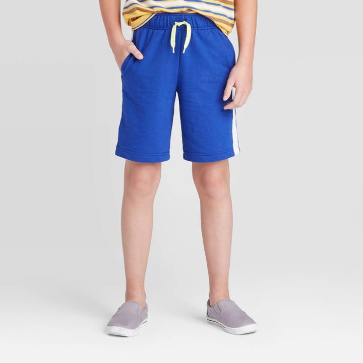 Boys' Pull-on Knit Shorts - Cat & Jack Blue/white